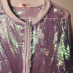 iridescent zip up